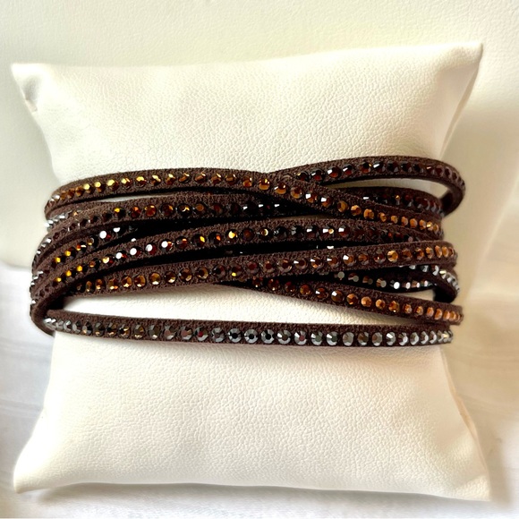 Touchstone Crystal Brown Wrap Bracelet - Picture 1 of 3